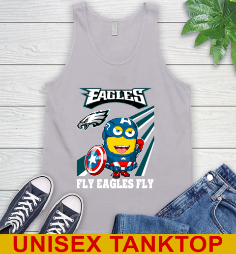 NFL Football Philadelphia Eagles Captain America Marvel Avengers Minion Shirt Tank Top 3