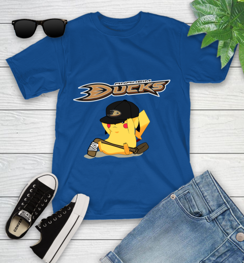 NHL Pikachu Hockey Sports Anaheim Ducks Youth T-Shirt 9