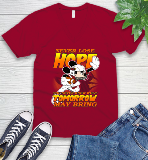 Atlanta Falcons NFL Football Mickey Disney Never Lose Hope (2) V-Neck T-Shirt 7