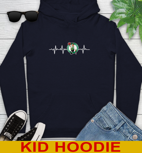 Boston Celtics NBA Basketball Heart Beat Shirt Youth Hoodie 3