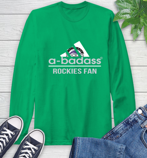 MLB A Badass Colorado Rockies Fan Adidas Baseball Sports Long Sleeve T-Shirt 8