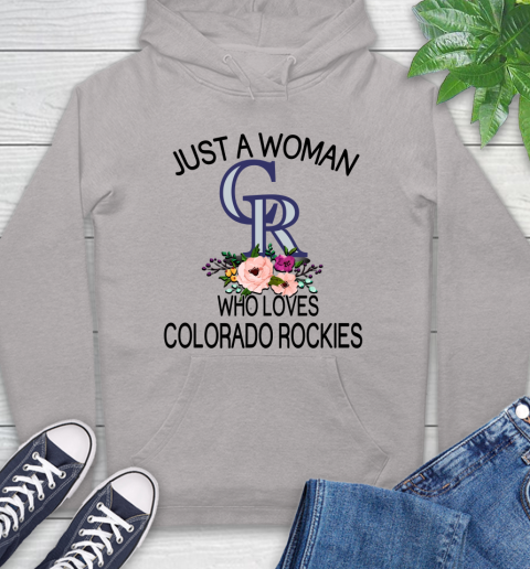 MLB Just A Woman Who Loves Colorado Rockies Baseball Sports Hoodie 10