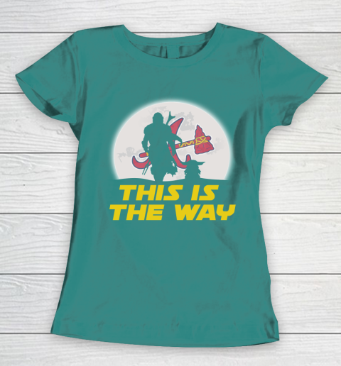 Atlanta Braves MLB Baseball Star Wars Yoda And Mandalorian This Is The Way Women's T-Shirt 10