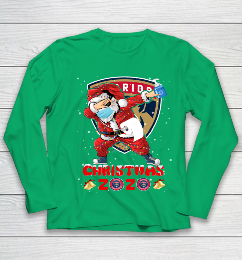 Florida Panthers Funny Santa Claus Dabbing Christmas 2020 NHL Youth Long Sleeve 4