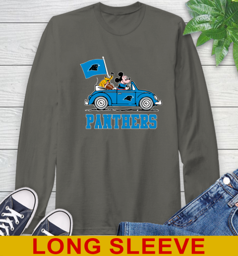 NFL Football Carolina Panthers Pluto Mickey Driving Disney Shirt Long Sleeve T-Shirt 8