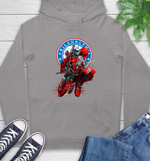 NBA Deadpool Marvel Comics Sports Basketball Philadelphia 76ers Hoodie 6