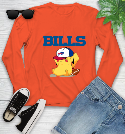 NFL Pikachu Football Sports Buffalo Bills Youth Long Sleeve 4