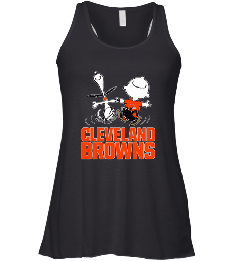 Snoopy And Charlie Brown Happy Cleveland Browns Fans Racerback Tank