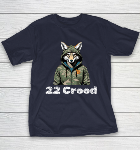 Coyote in Hood 22 Creed Graphic Hunting Youth T-Shirt 2