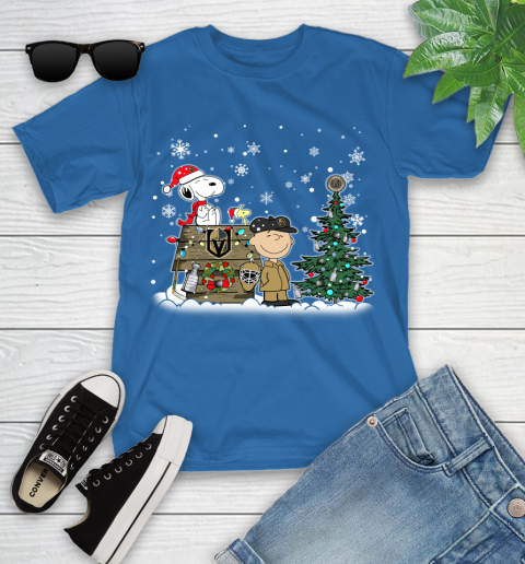 NHL Vegas Golden Knights Snoopy Charlie Brown Woodstock Christmas Stanley Cup Hockey Youth T-Shirt 12