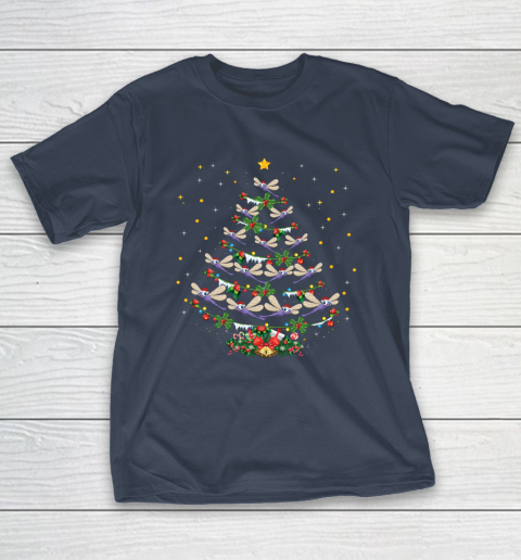 Dragonfly Christmas Tree Santa Dragonfly Bird Xmas Gift T-Shirt 3