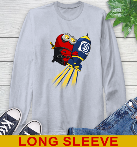 MLB Baseball San Diego Padres Deadpool Minion Marvel Shirt Long Sleeve T-Shirt 6