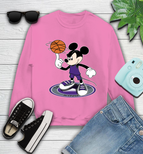 NBA Basketball Sacramento Kings Cheerful Mickey Disney Shirt Youth Sweatshirt 6