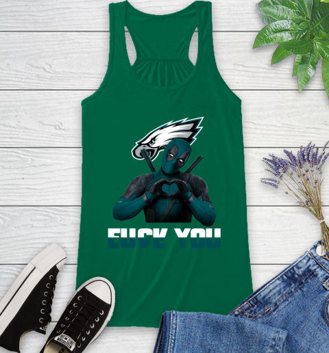 NHL Philadelphia Eagles Deadpool Love You Fuck You Football Sports Racerback Tank 6