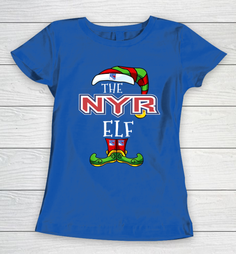 New York Rangers Christmas ELF Funny NHL Women's T-Shirt 8