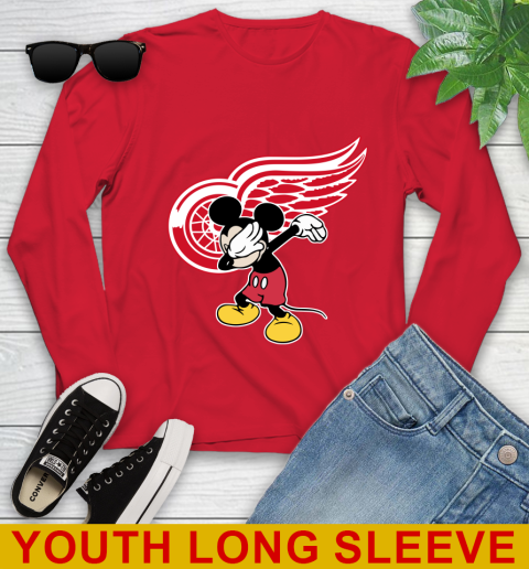 Detroit Red Wings NHL Hockey Dabbing Mickey Disney Sports Youth Long Sleeve 12 Detroit Red Wings NHL Hockey Dabbing Mickey Disney Sports Youth Long Sleeve - Image 12