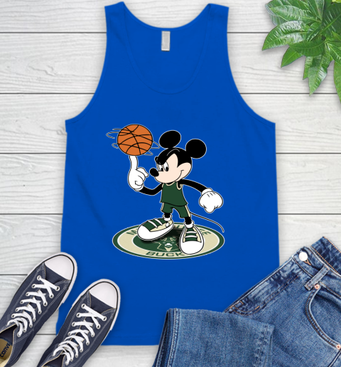 NBA Basketball Milwaukee Bucks Cheerful Mickey Disney Shirt Tank Top 5