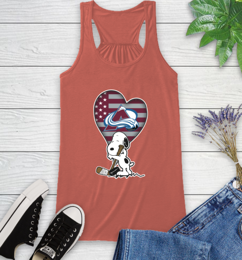Colorado Avalanche NHL Hockey The Peanuts Movie Adorable Snoopy Racerback Tank 4