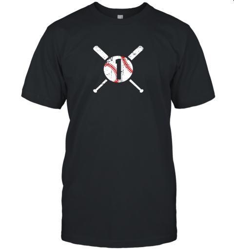 Baseball Number 1 One Shirt Distressed Softball Apparel Unisex Jersey Tee