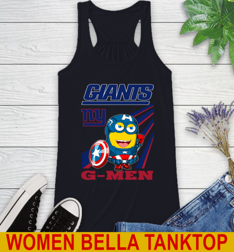 NFL Football New York Giants Captain America Marvel Avengers Minion Shirt Racerback Tank 8