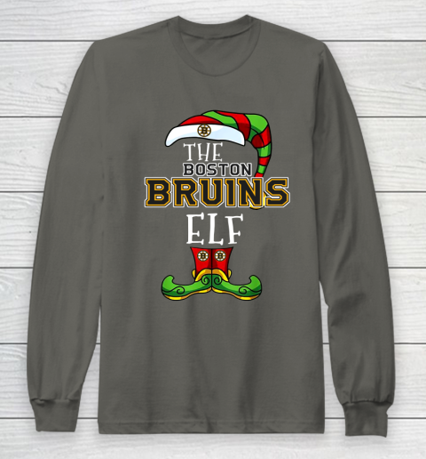 Boston Bruins Christmas ELF Funny NHL Long Sleeve T-Shirt 5