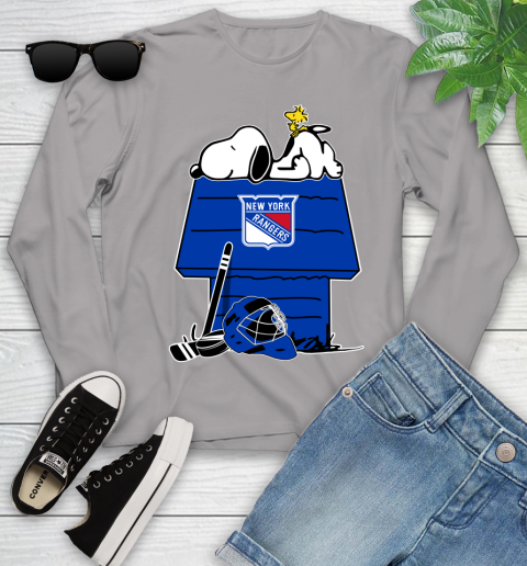 New York Rangers NHL Hockey Snoopy Woodstock The Peanuts Movie Youth Long Sleeve 5