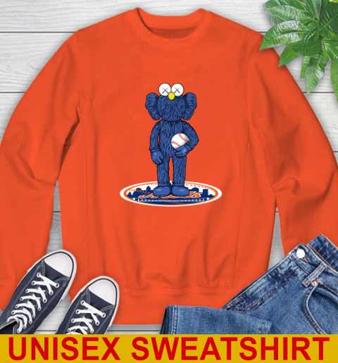 MLB Baseball New York Mets Kaws Bff Blue Figure Shirt Sweatshirt 4