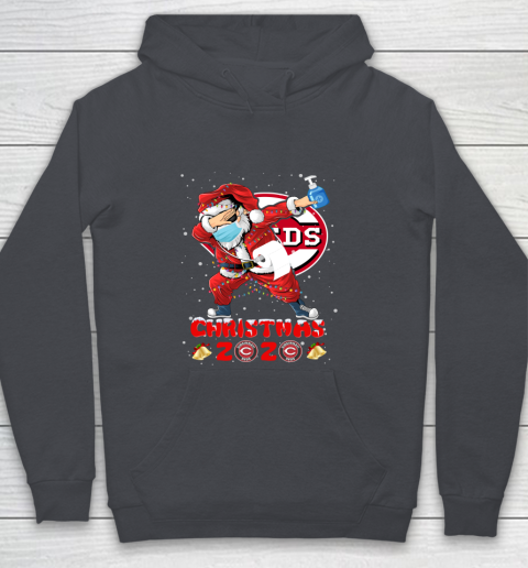 Cincinnati Reds Funny Santa Claus Dabbing Christmas 2020 MLB Youth Hoodie 5