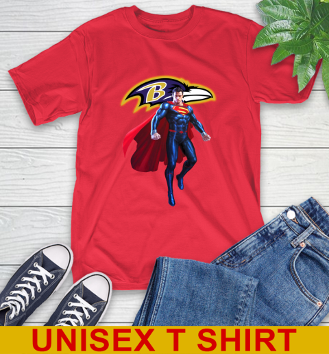 NFL Superman DC Sports Football Baltimore Ravens T Shirt Tee For Sports