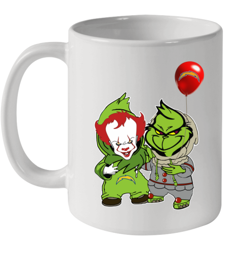 Los Angeles Chargers Baby Pennywise Grinch Christmas NFL Football Ceramic Mug 11oz