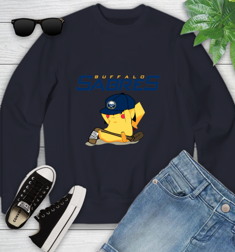 NHL Pikachu Hockey Sports Buffalo Sabres Youth Sweatshirt 3