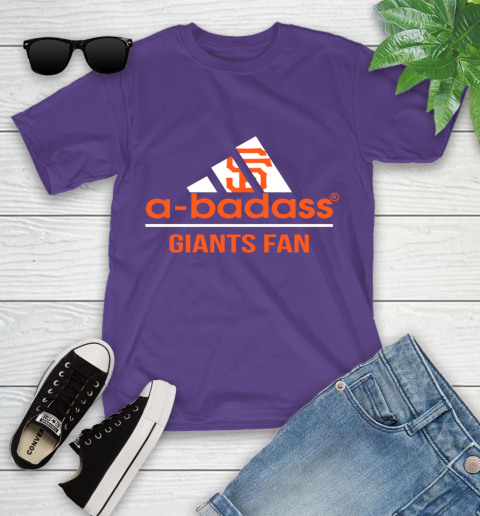 MLB A Badass San Francisco Giants Fan Adidas Baseball Sports Youth T-Shirt 3