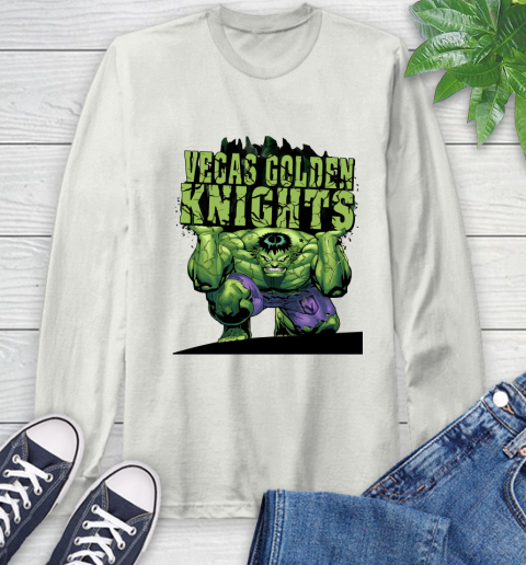 Vegas Golden Knights NHL Hockey Incredible Hulk Marvel Avengers Sports Long Sleeve T-Shirt 12