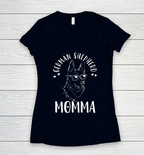 Dog Mom Shirt German Shepherd Momma Dog Mom Mama Gift Women's V-Neck T-Shirt 2