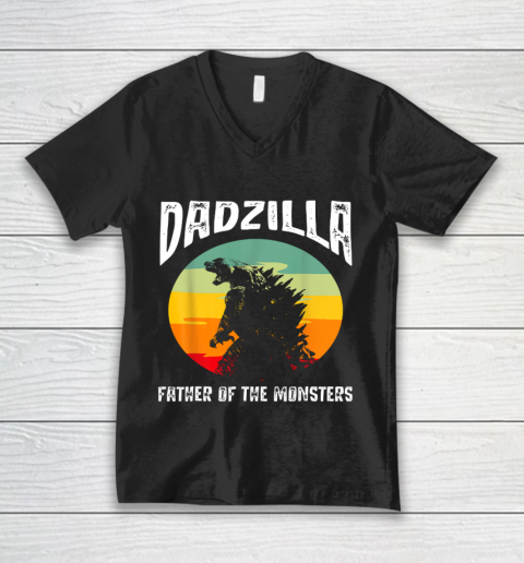 Dadzilla Father Of The Monsters Retro Vintage Sunset T-Shirt