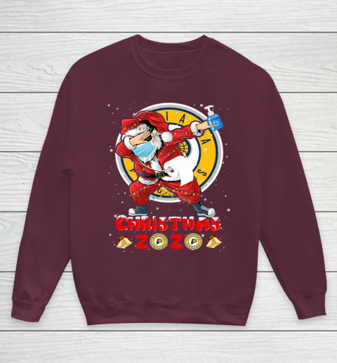 Indiana Pacers Funny Santa Claus Dabbing Christmas 2020 NBA Youth Sweatshirt 4