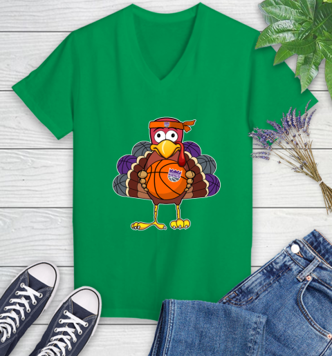 Sacramento Kings Turkey thanksgiving day Women's V-Neck T-Shirt 5