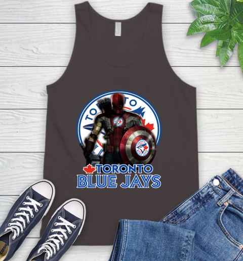 MLB Captain America Thor Spider Man Hawkeye Avengers Endgame Baseball Toronto Blue Jays Tank Top 7
