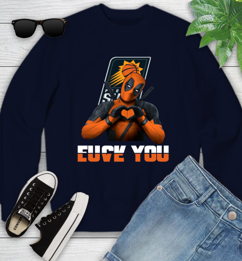 NBA Phoenix Suns Deadpool Love You Fuck You Basketball Sports Youth Sweatshirt 2