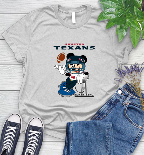 NFL Houston Texans Mickey Mouse Disney Super Bowl Football T Shirt Women's T-Shirt