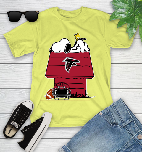 Atlanta Falcons NFL Football Snoopy Woodstock The Peanuts Movie Youth T-Shirt 8