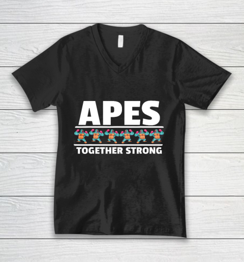 Apes Together We Are Strong Stock To The Moon Strong Apes V-Neck T-Shirt