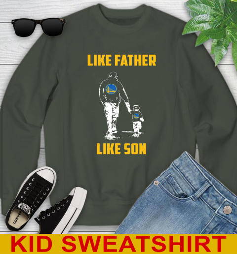 Golden State Warriors NBA Basketball Like Father Like Son Sports Youth Sweatshirt 8