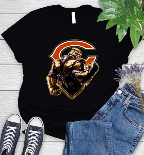 NFL Thanos Avengers Endgame Football Sports Chicago Bears Women's T-Shirt 2