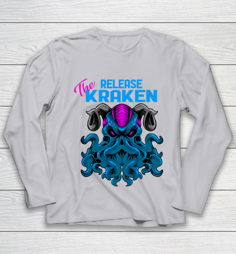 Kraken Sea Monster Vintage Release the Kraken Giant Kraken Youth Long Sleeve 3