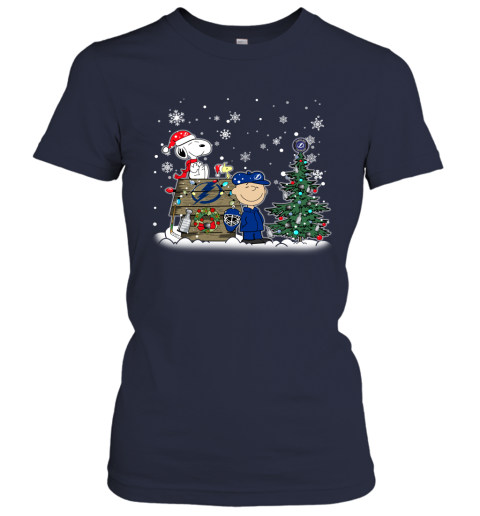 NHL Tampa Bay Lightning Snoopy Charlie Brown Woodstock Christmas Stanley Cup Hockey T Shirt nJA4PKL4Fyj ladies t shirt 20 95 151514 front navy