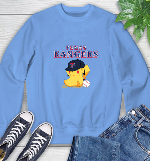 MLB Pikachu Baseball Sports Texas Rangers Sweatshirt 11