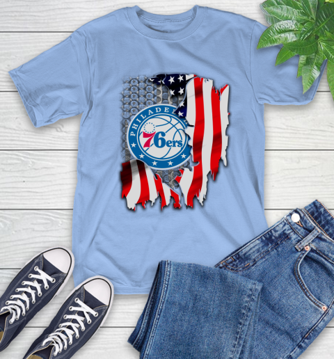 Philadelphia 76ers NBA Basketball American Flag T-Shirt 12