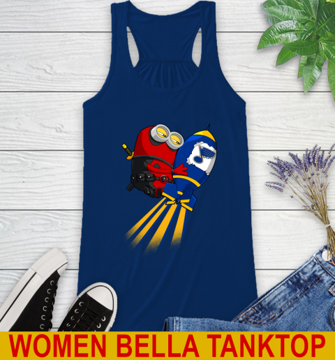 NHL Hockey St.Louis Blues Deadpool Minion Marvel Shirt Racerback Tank 7