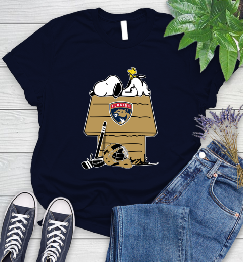 Florida Panthers NHL Hockey Snoopy Woodstock The Peanuts Movie Women's T-Shirt 3